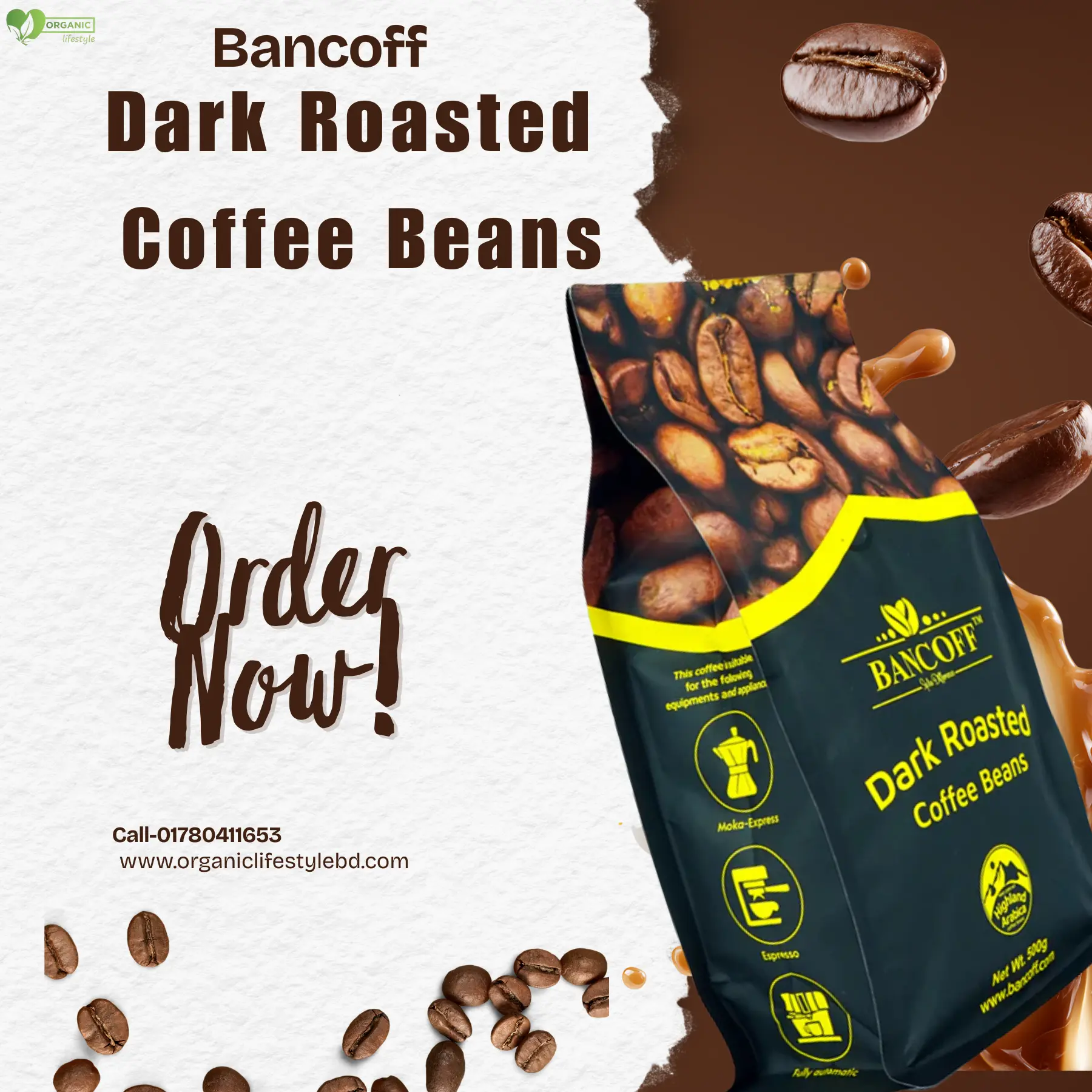 Bancoff Dark Roasted Coffee Beans 500g Price in Bangladesh