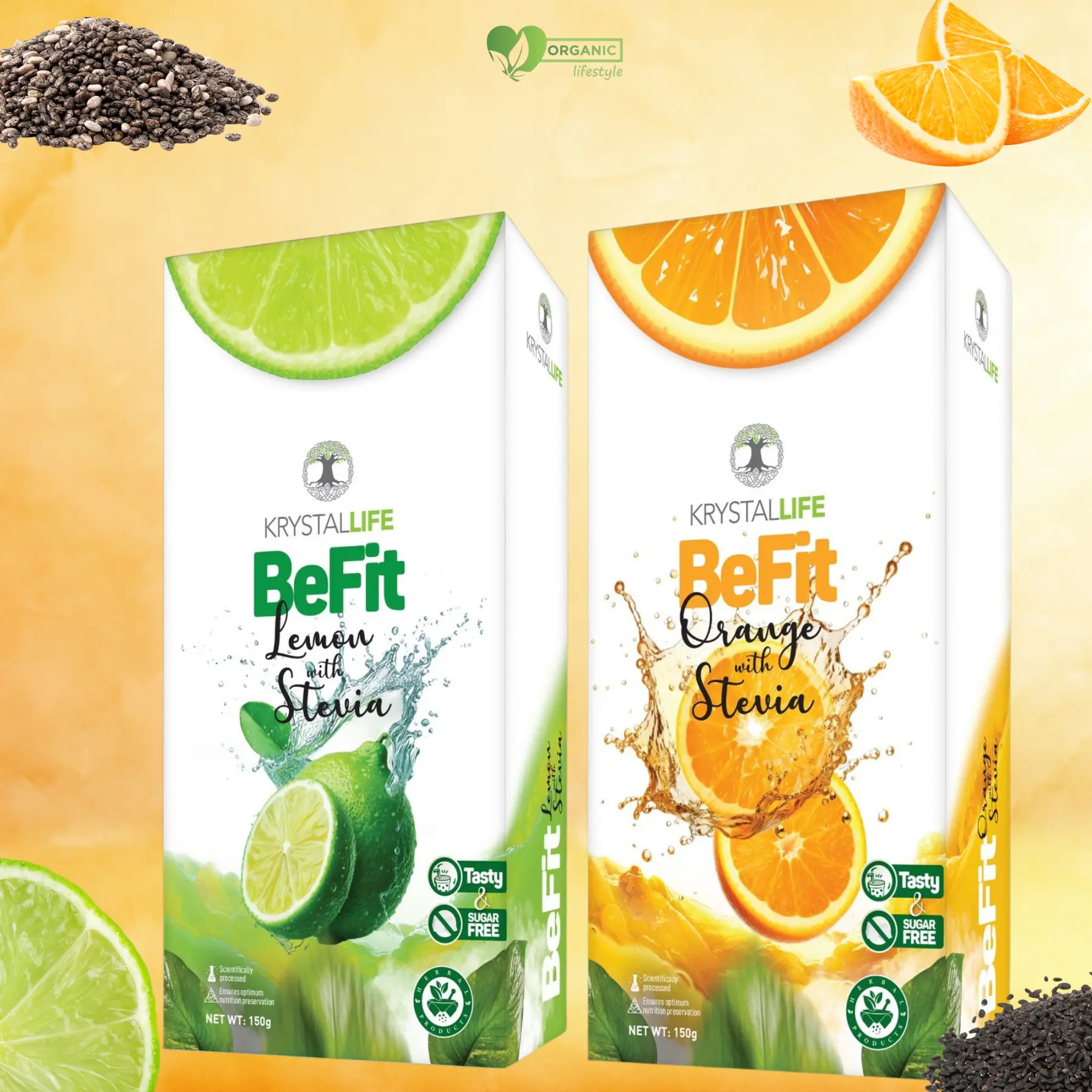 BeFit Orange, Lemon With Stevia Seed Mix 