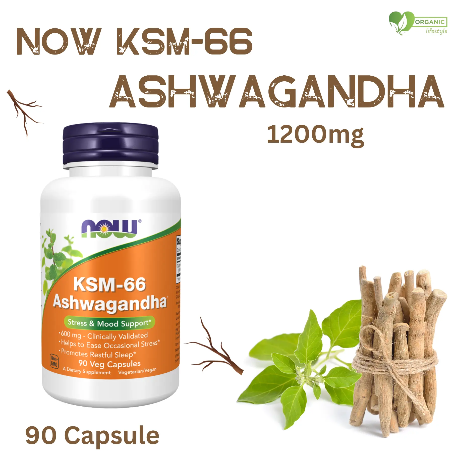 NOW KSM 66 Ashwagandha Capsules - 90 capsules ( USA ) price in Bangladesh