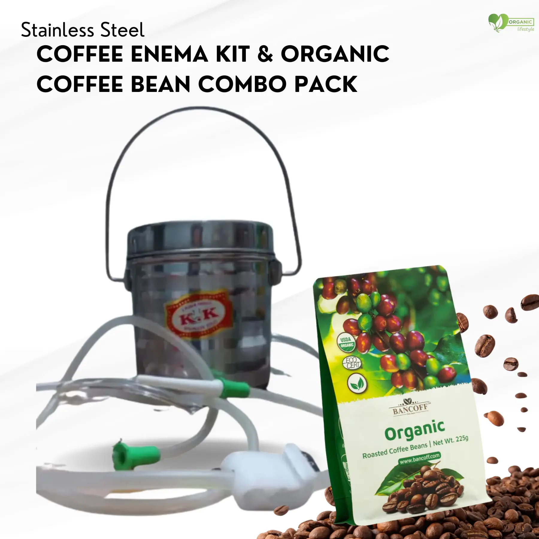 Coffee Enema Kit 2 Liter Stainless Steel Pot with Organic Roasted Coffee Beans price in Bangladesh