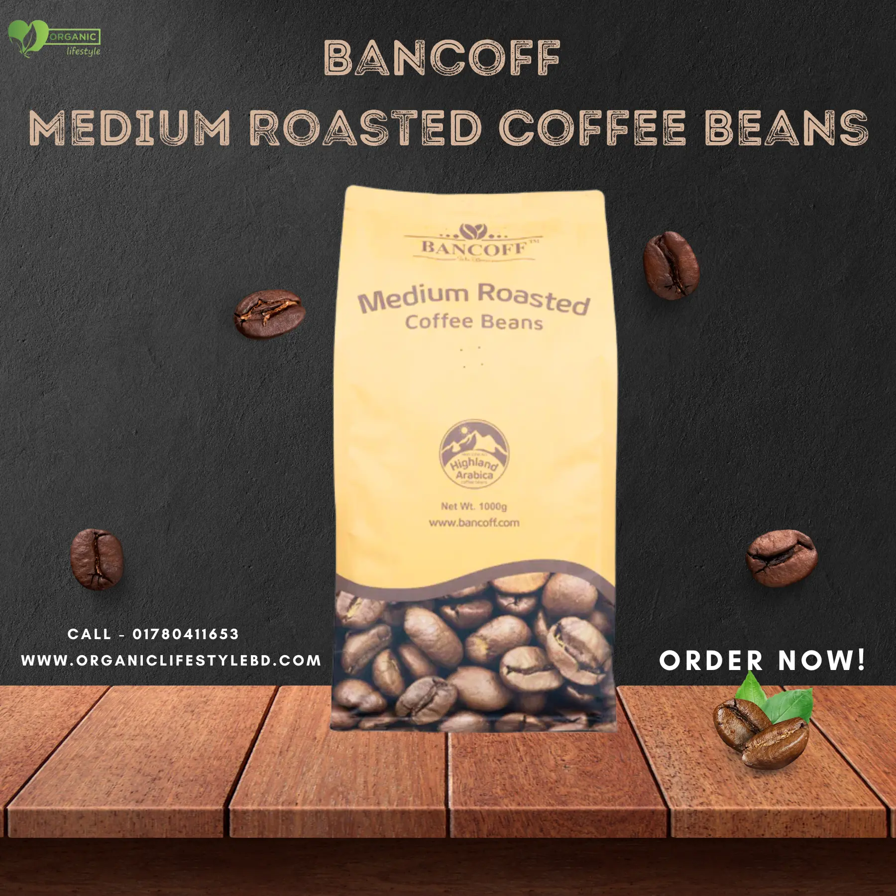 Bancoff Medium Roasted Coffee Beans 1000g price in Bangladesh