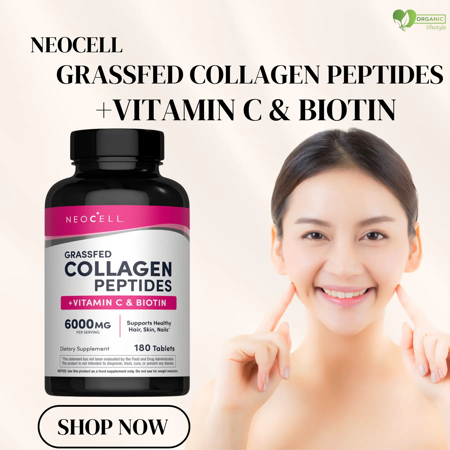 NEOCELL Grassfed Collagen Peptides + Vitamin C & Biotin 6000mg - 180 tablets (USA) price in Bangladesh