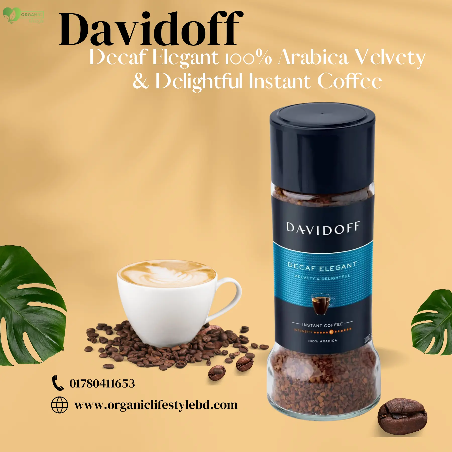 Davidoff Decaf Elegant Instant 100% Arabica Velvety & Delightful Instant Coffee100g price in Bangladesh