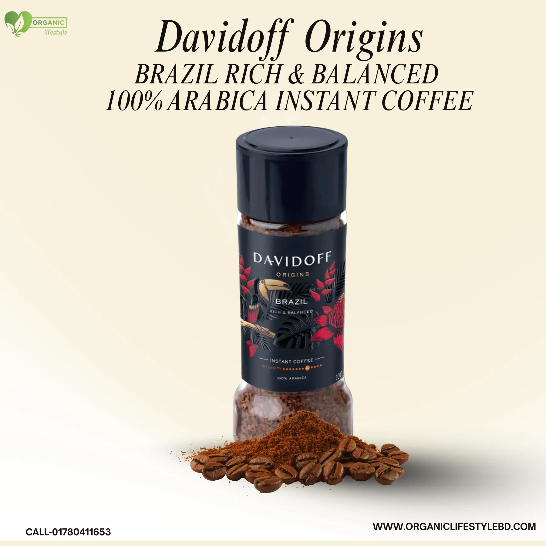 Davidoff Origins Brazil 100% Arabica Rich & Balanced Instant Coffee100g price in Bangladesh