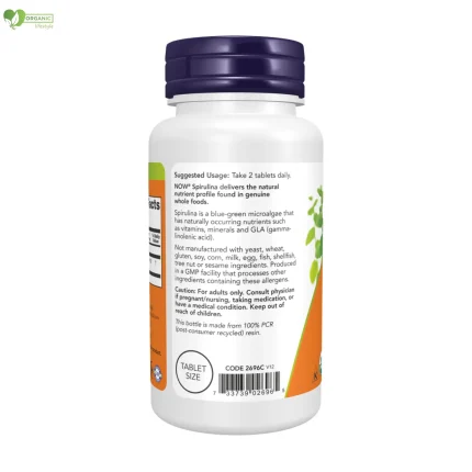 NOW Organic Spirulina 500mg 100 Tablets price in Bangladesh
