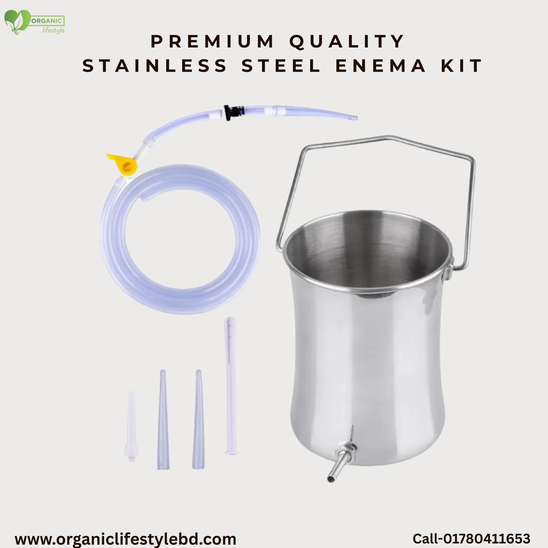Premium Stainless Steel Enema Kit 2 Liter price in Bangladesh