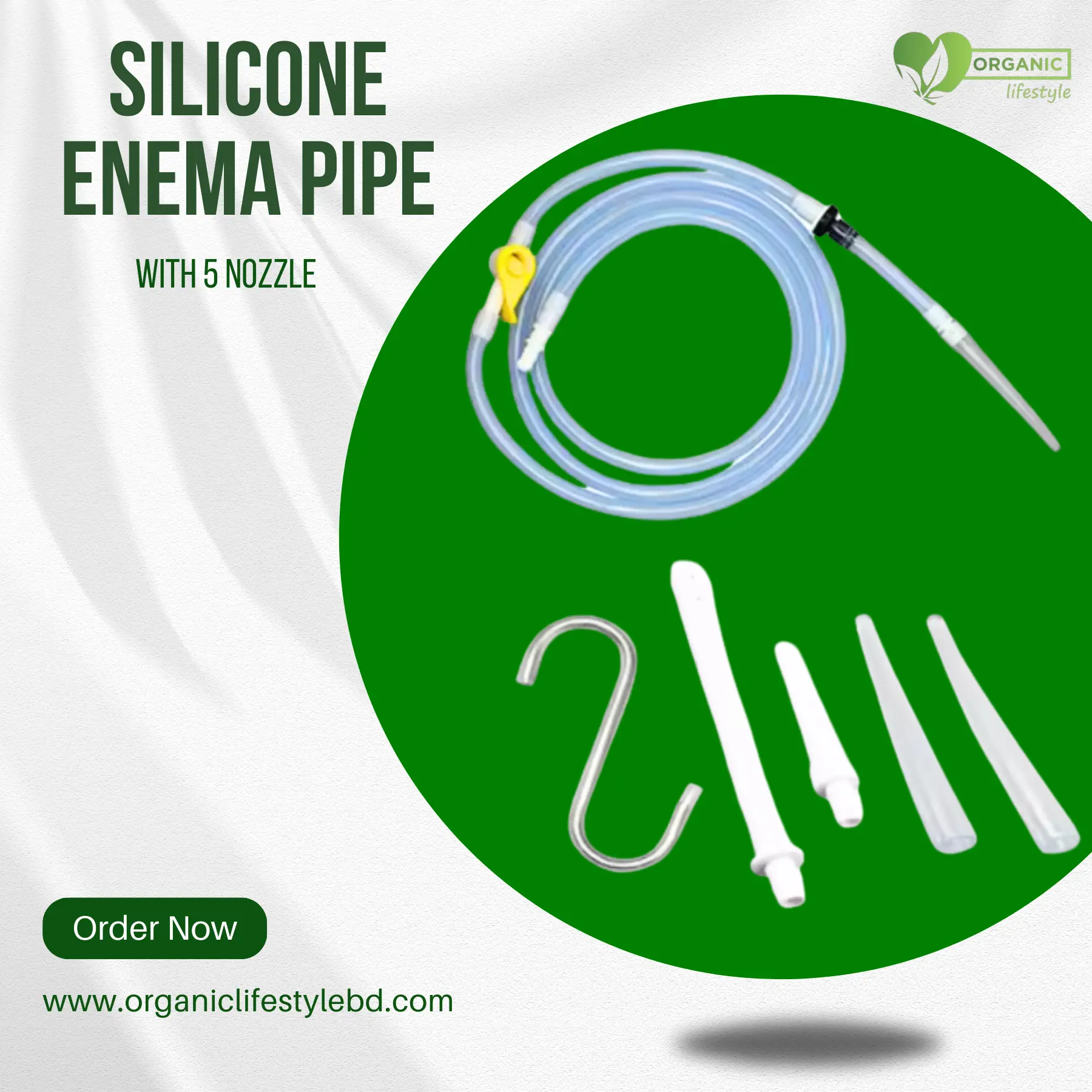 Premium Quality Silicone Enema Pipe with 5 Nozzles price in Bangladesh