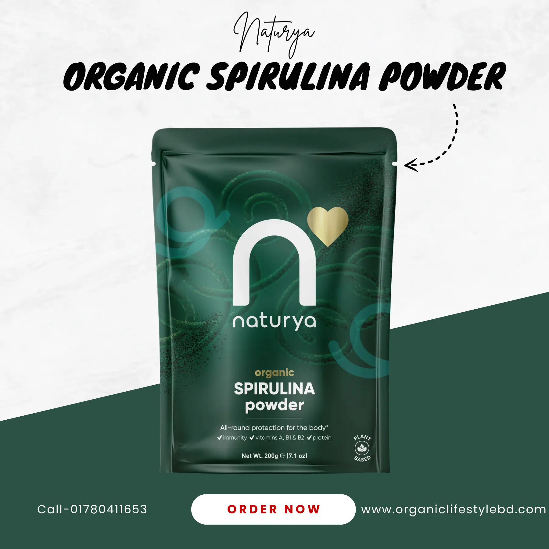 Naturya Organic Spirulina Powder 100g price in bangladesh